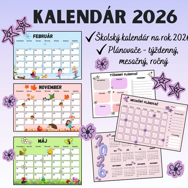 Školský kalendár a plánovač 2026