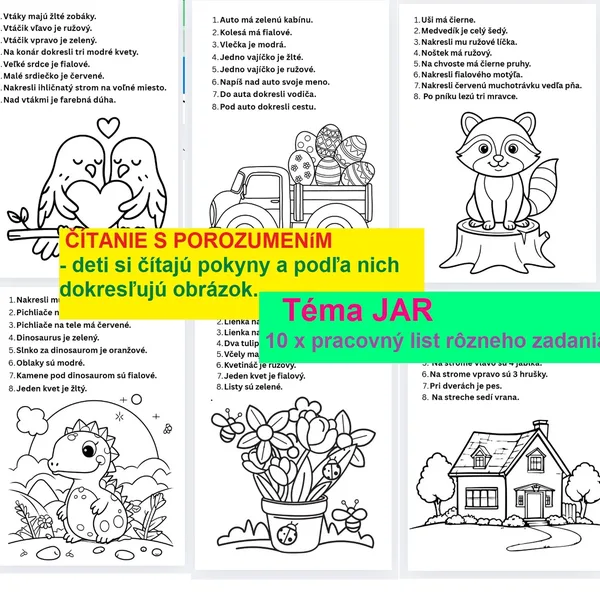 Čítanie s porozumením: Kreslíme podľa zadania - téma JAR