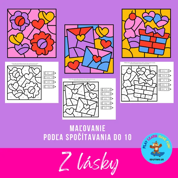 Maľovanie podľa spočítavania do 10 - Z lásky