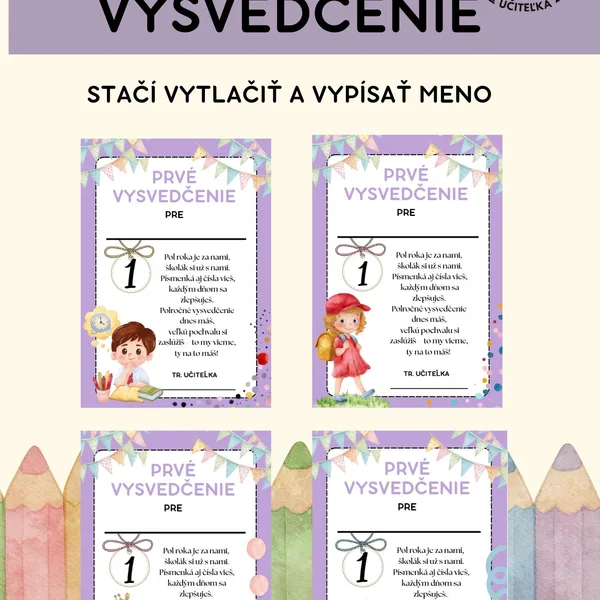 Moje prvé vysvedčenie