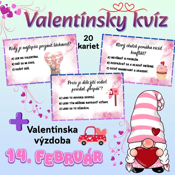 Valentínsky kvíz a valentínska výzdoba