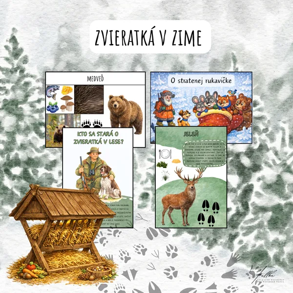 Zvieratká v zime, Lesné zvieratká, Zvieratká z lesa