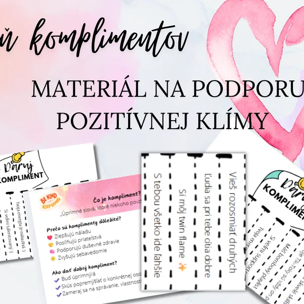 Deň komplimentov (24.1.) materiál na podporu pozitívnej klímy