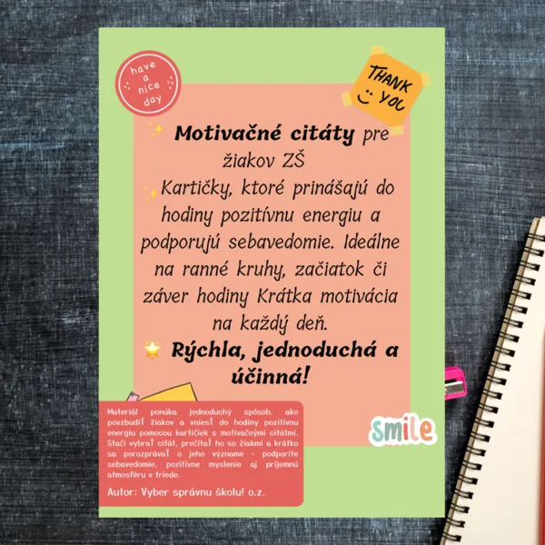 Aktivita - Motivačné citáty pre žiakov