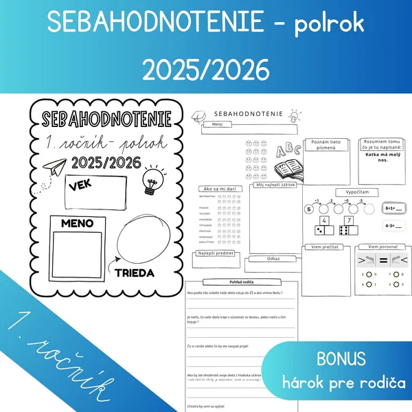 Sebahodnotenie 1.ročník - polrok