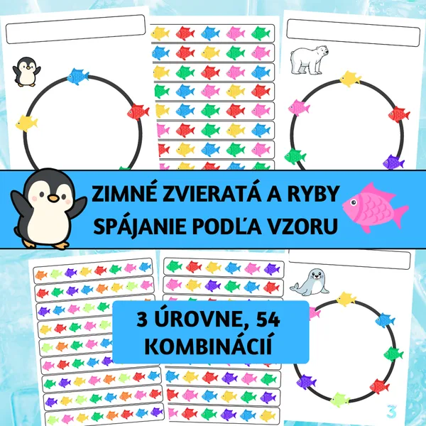 Zimné zvieratá a ryby: spájanie podľa vzoru