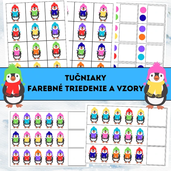 Tučniaky: farebné triedenie a vzory