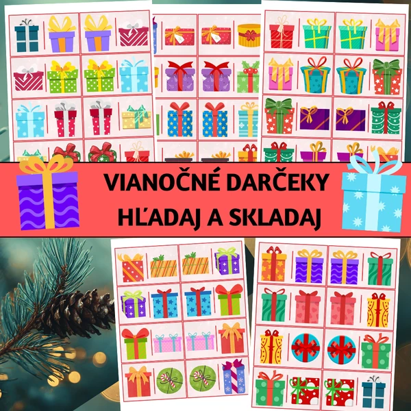 Vianočné darčeky: hľadaj a skladaj