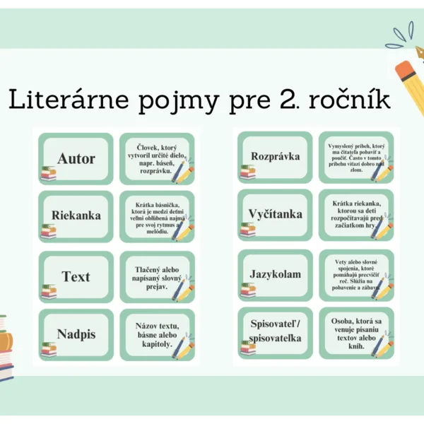 Literárne pojmy pre 2. ročník 