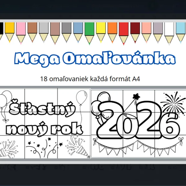 MEGA omaľovanka Šťastný nový rok