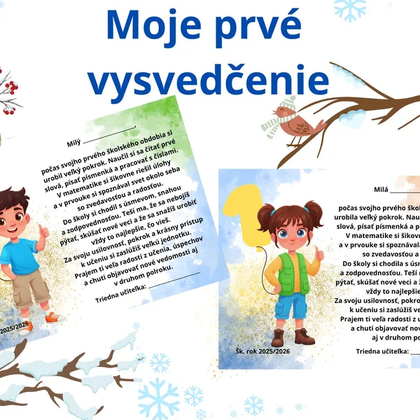 MOJE PRVÉ VYSVEDČENIE 2025/26