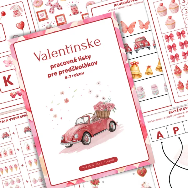 Valentín - pracovné listy