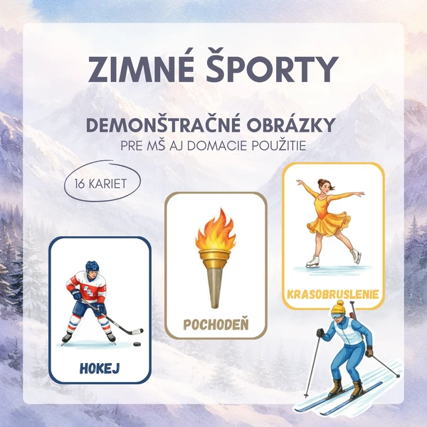 Zimné športy – demonštračné obrázky