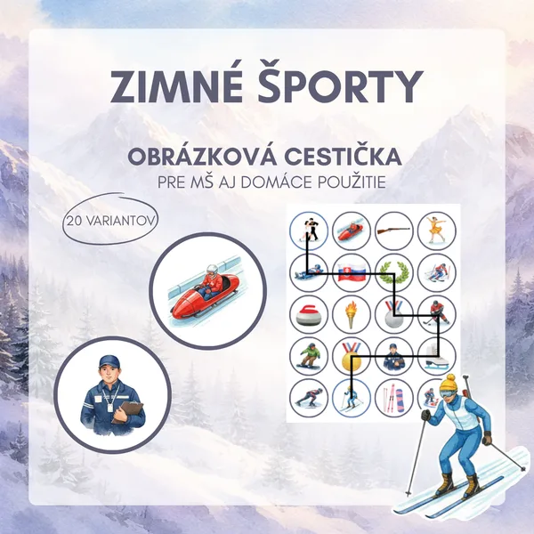 Zimné športy – obrázková cestička