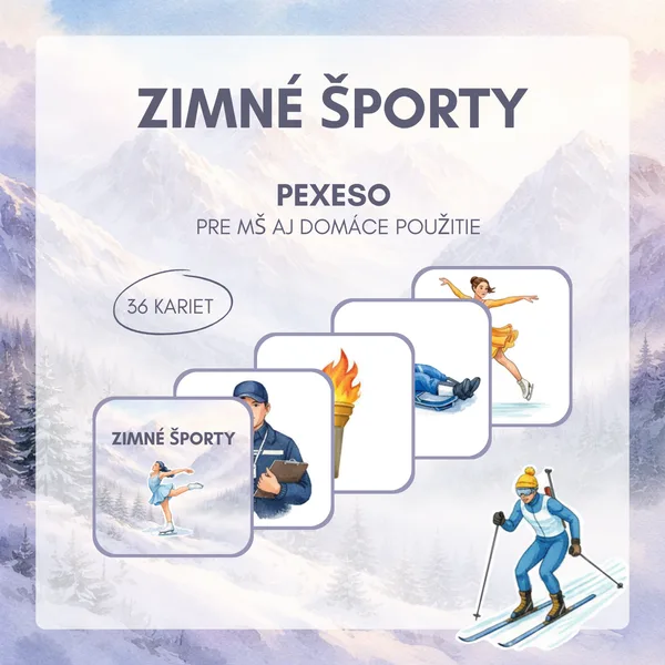 Zimné športy – pexeso