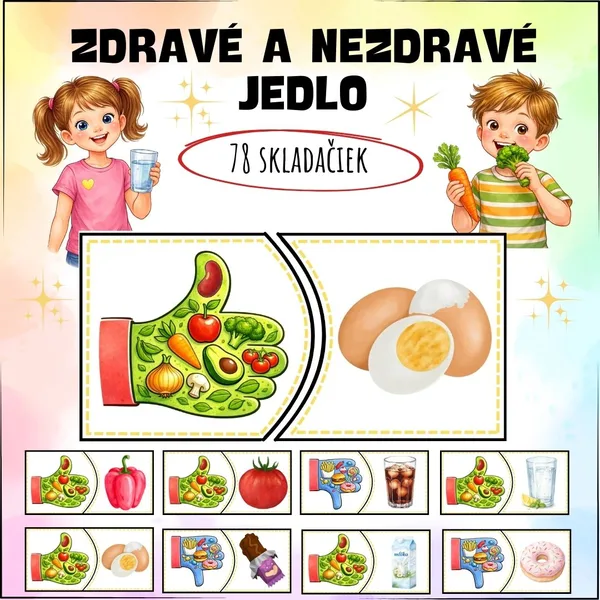 Skladačky – zdravé a nezdravé jedlo