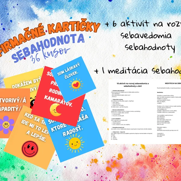SEBAVEDOMIE - Afirmačné kartičky, meditácia a aktivity  (sebavedomie, sebaúcta, sebaláska)