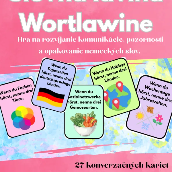Slovná lavína (Wortlawine) - hra na aktivizáciu slovnej zásoby z nemeckého jazyka A1