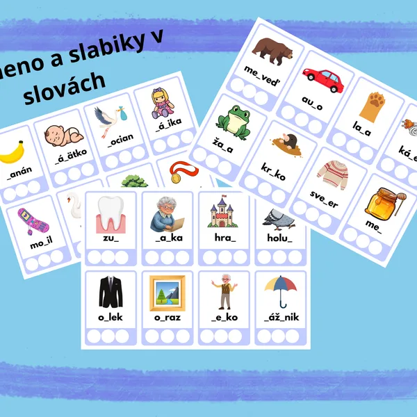 Doplň slovo, zakrúžkuj slabiky