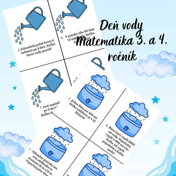 Deň vody - Matematika 3. a 4. ročník