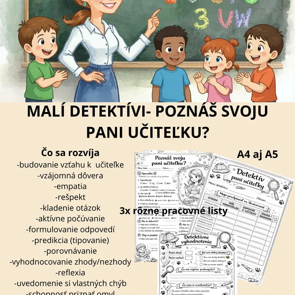 Detektív- poznáš svoju pani učiteľku?