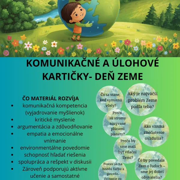 Deň Zeme- komunikačno/úlohové kartičky
