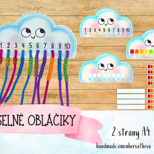 Číselné obláčiky, Matematika, Čísla, Korálky