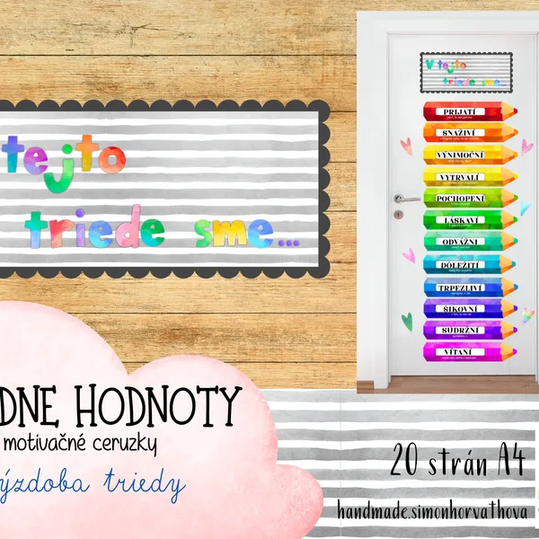 Triedne hodnoty, Motivačné plagáty, Výzdoba triedy, Motivácia, Ranné kruhy