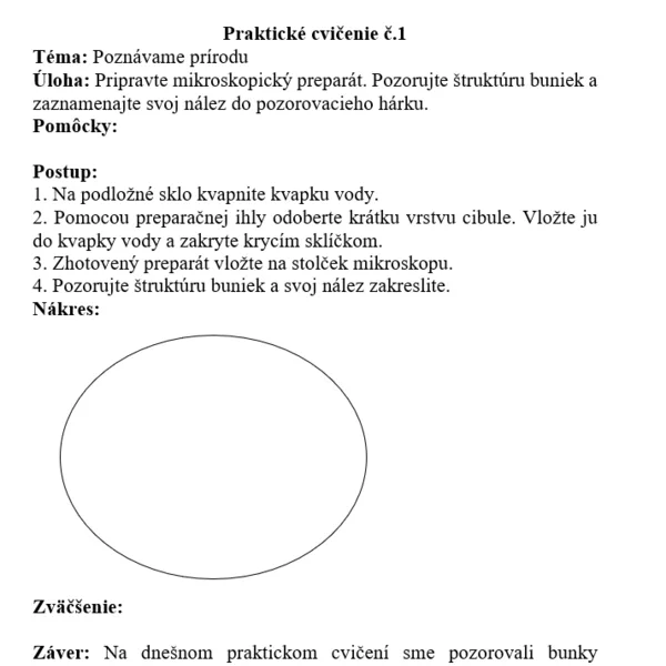 Praktické cvičenia a aktivity z biológie pre 5.-9. ročník ZŠ 