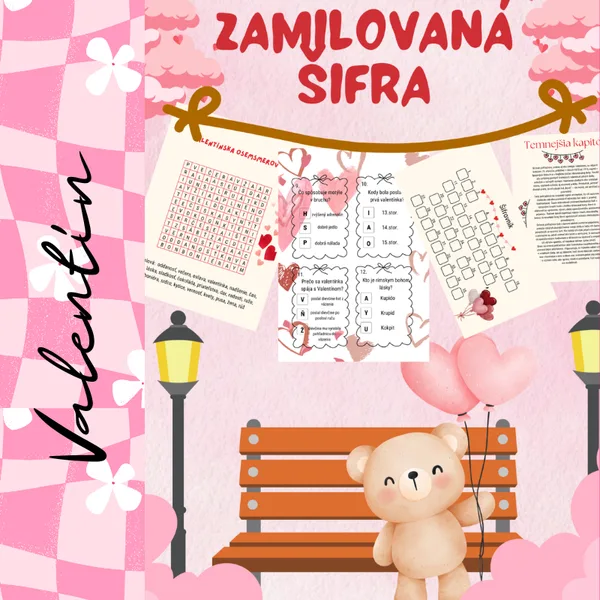 Zamilované šifry / Valentín- história, čítanie s porozumením, šifra, kvíz, otázky 