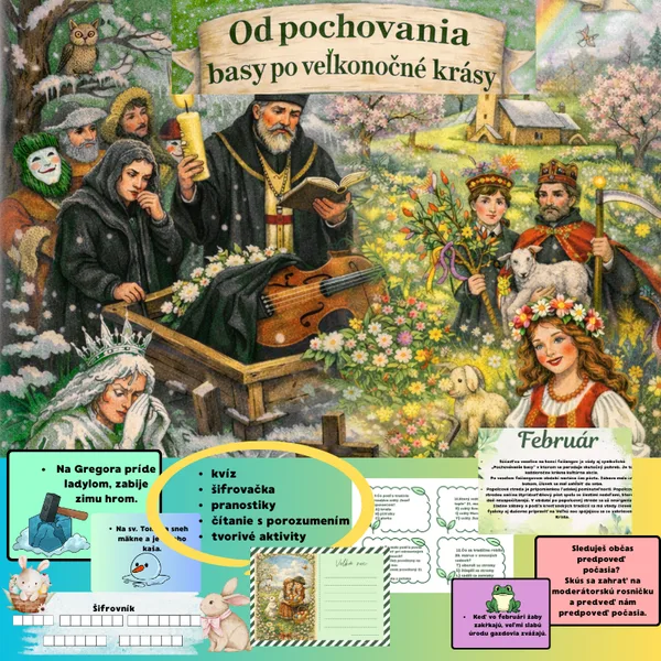 Od pochovávania basy po veľkonočné krásy / fašiangy, Veľká noc, tradície, zvyky, kvíz, šifra, ranné kruhy 