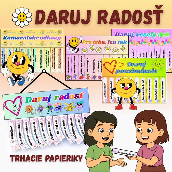 Daruj radosť - trhacie papieriky