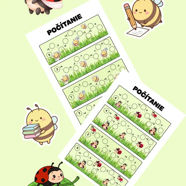 Počítame s lienkou a včielkou