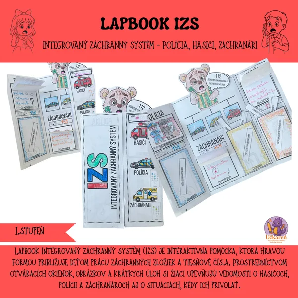 Lapbook - Záchranné zložky - polícia, hasiči, záchranári