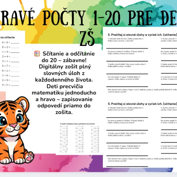 počty - sčítanie a odčítanie do 20