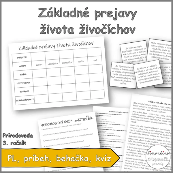 Základné prejavy života živočíchov
