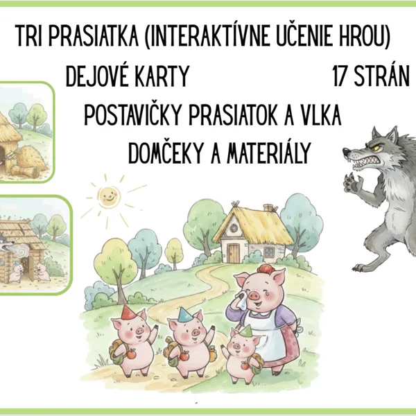 Rozprávkový súbor: Tri prasiatka (Interaktívne učenie hrou)