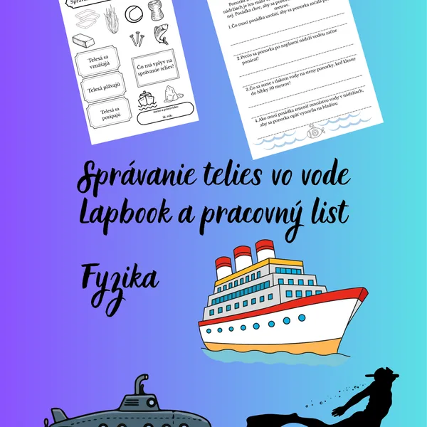 Správanie telies vo vode (Lapbook a pracovný list)