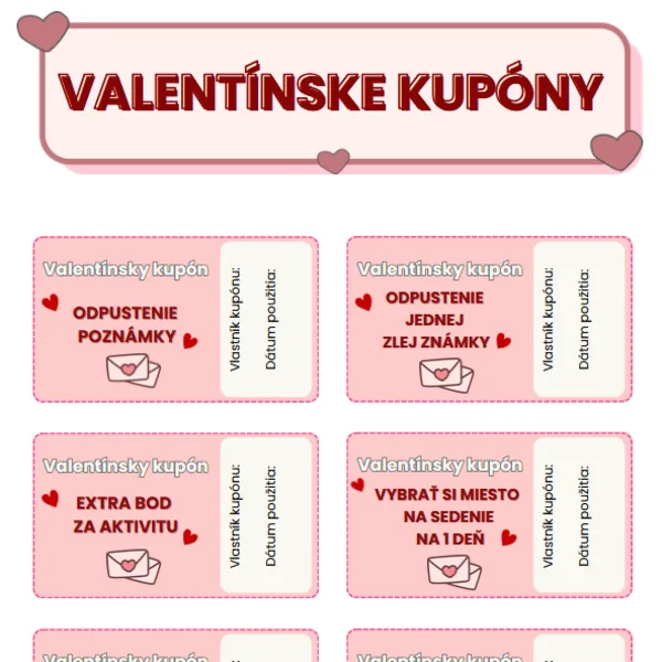 Valentínske kupóny