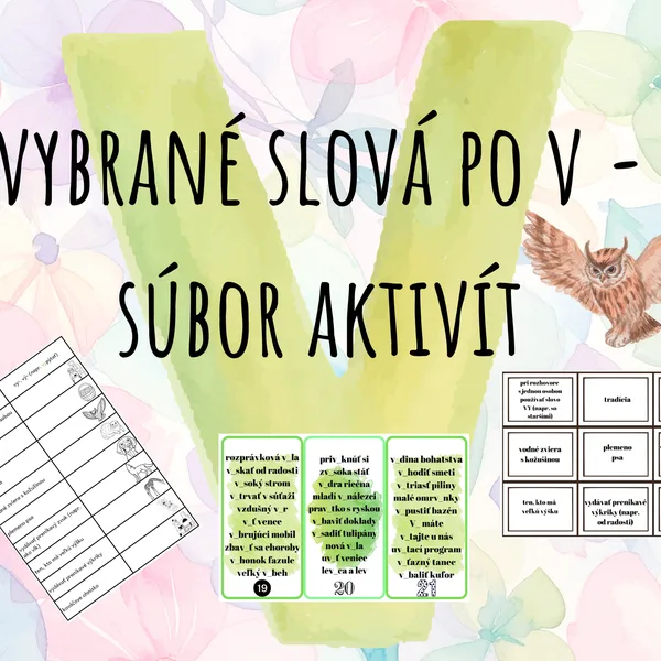 Vybrané slová po V - súbor aktivít