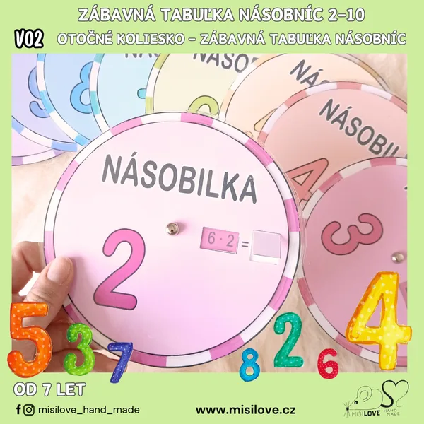 OTOČNÉ KOLIESKO - NÁSOBILKA HRAVOU FORMOU (NÁSOBKY 2-10)