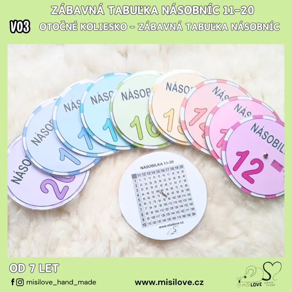 OTOČNÉ KOLIESKO - NÁSOBILKA HRAVOU FORMOU (NÁSOBKY 11-20)