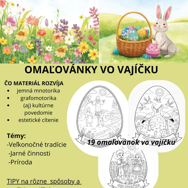 Omaľovánky vo vajíčkach- Jar/Veľká noc