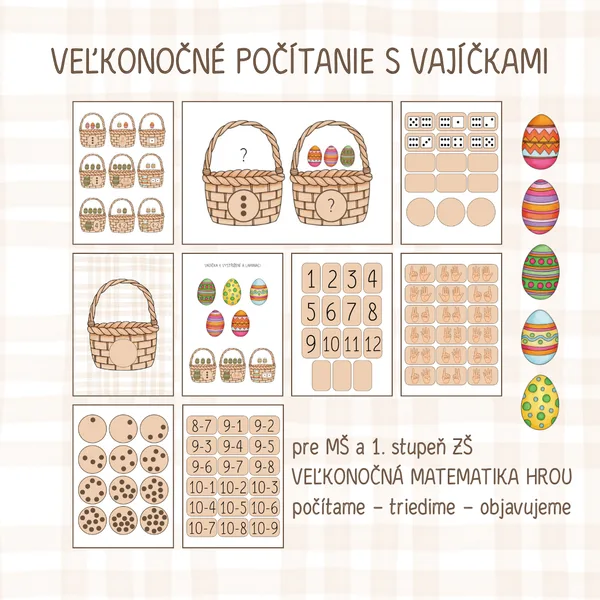 Veľká noc – počítanie s vajíčkami (MŠ a 1. stupeň ZŠ)
