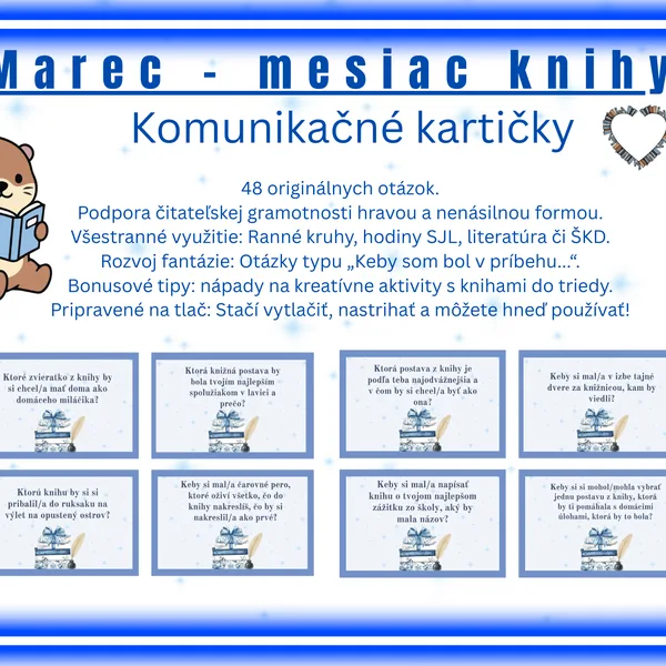 Marec - mesiac knihy (Komunikačné kartičky)