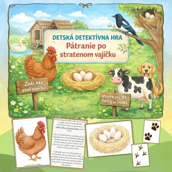 DETEKTÍVNA HRA - PÁTRANIE PO STRATENOM VAJÍČKU