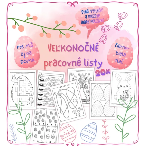 VEĽKÁ NOC - PRACOVNÉ LISTY