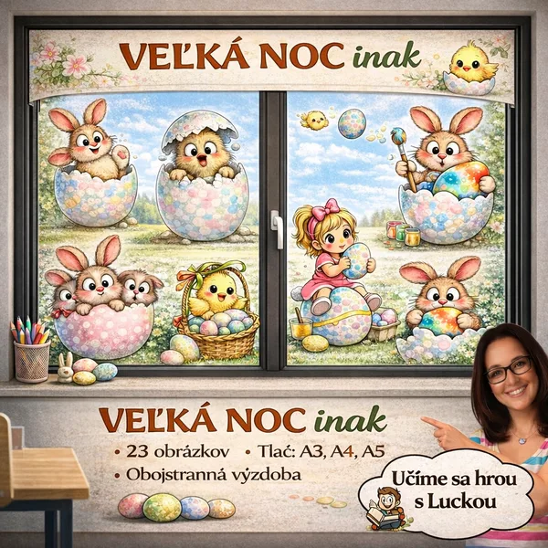 VEĽKÁ NOC INAK – výzdoba do okien – OBOJSTRANNÁ