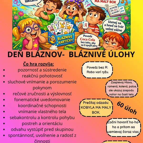 Deň bláznov- bláznivé úlohy