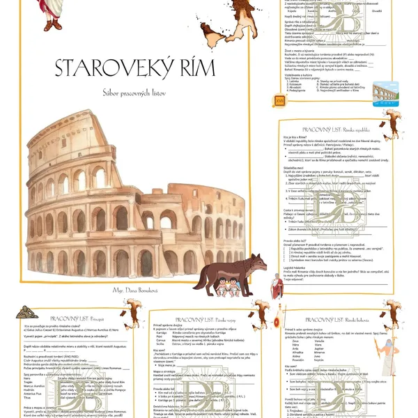 Staroveký Rím - súbor pracovných listov